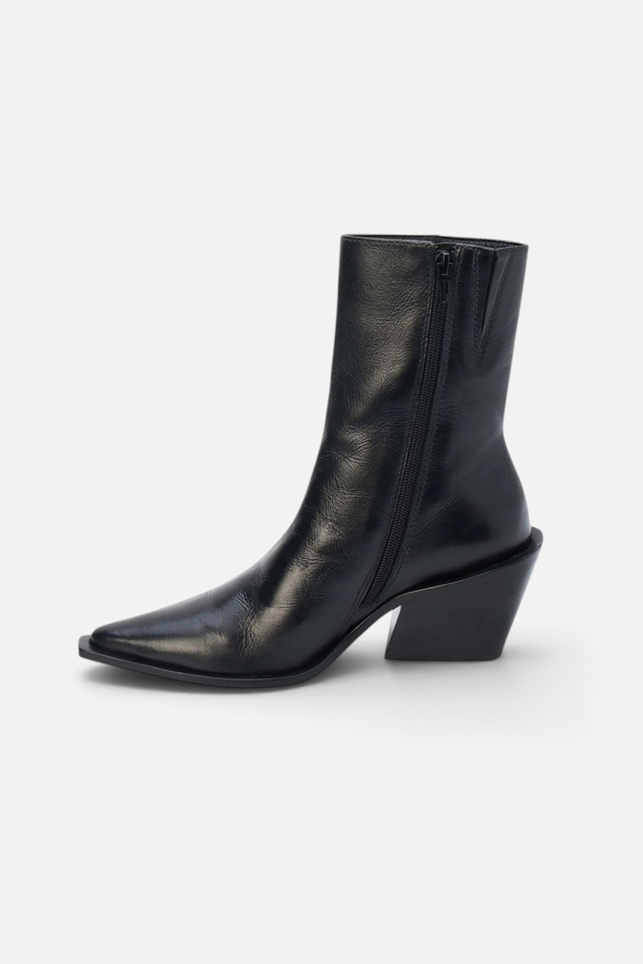 Matisse Cleo Pointed Toe Bootie in Black – side view