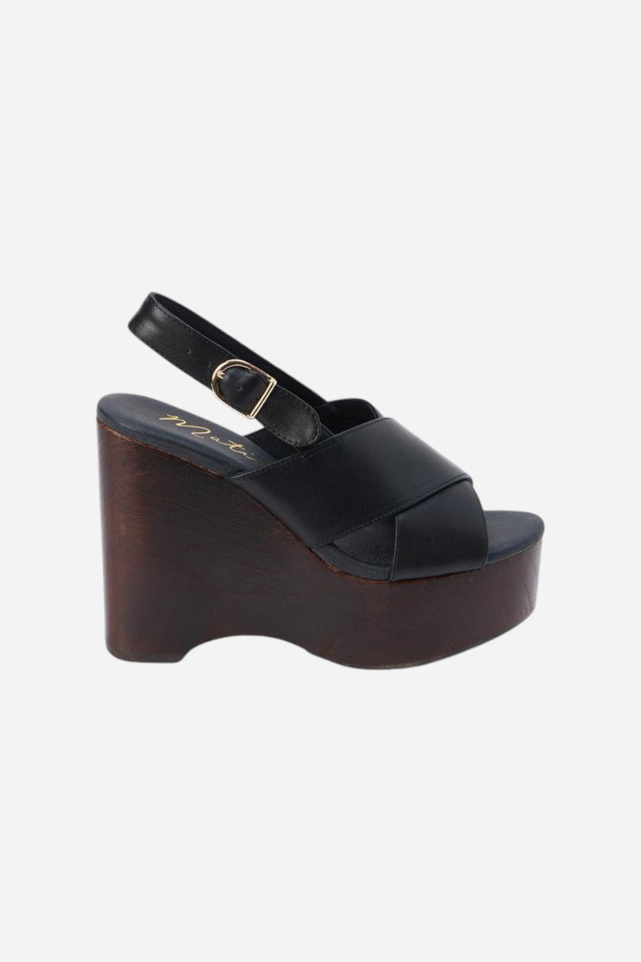 Matisse Fox Platform Sandal in Black – front view
