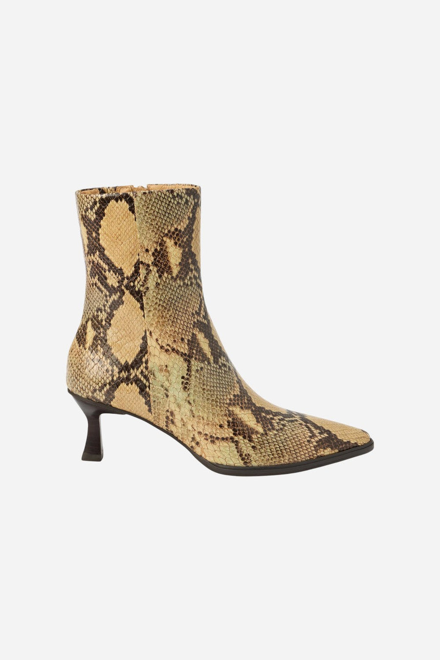 Matisse Gabbie Ankle Boot in Tan Snake – front view