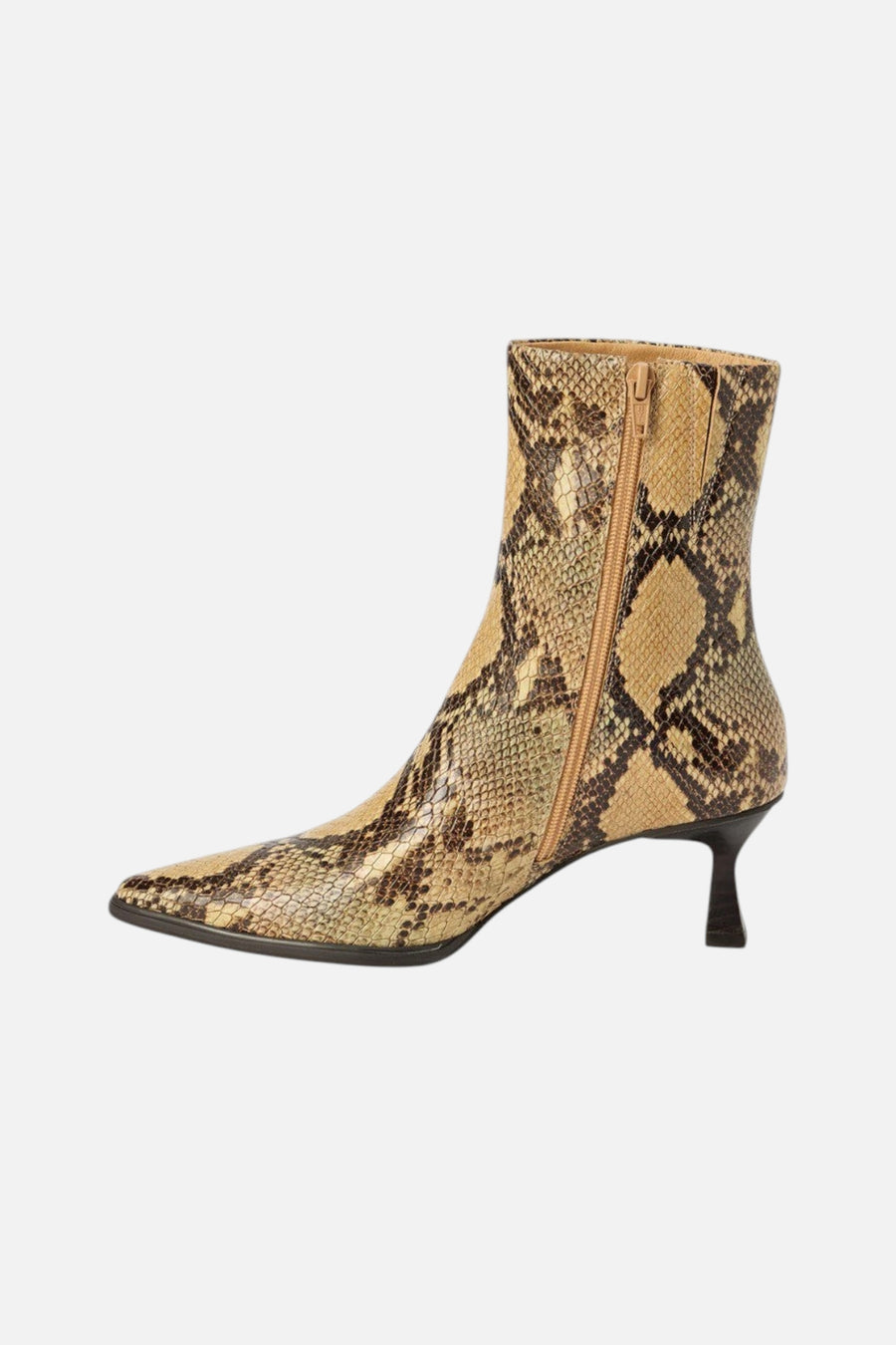 Matisse Gabbie Ankle Boot in Tan Snake – side view