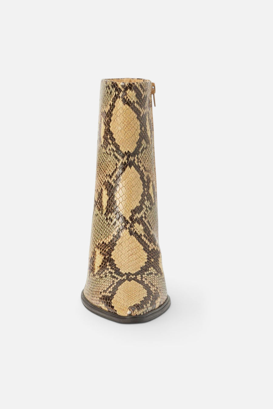 Matisse Gabbie Ankle Boot in Tan Snake – side view