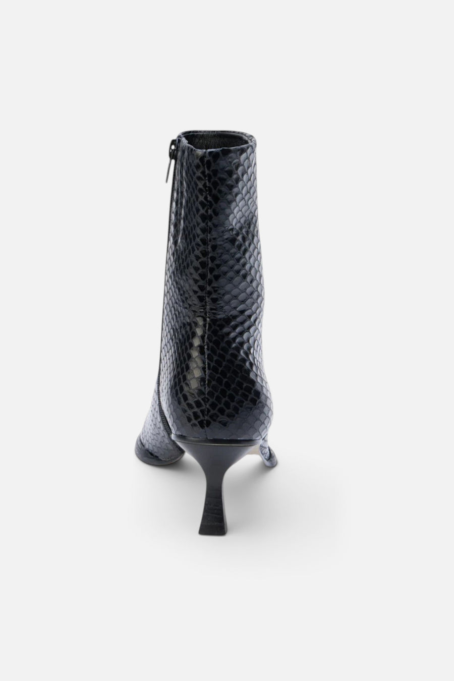 Matisse Gabbie Kitten Heel Bootie in Black/Snake – side view