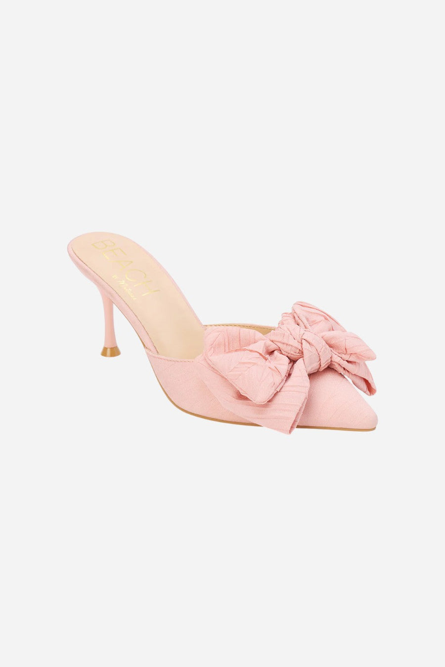 Matisse Goldie Heeled Mule in Pink – side view