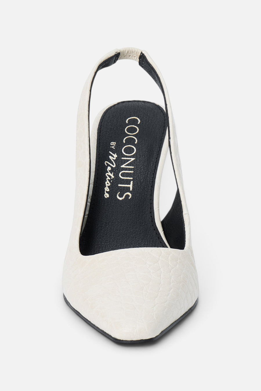 Matisse Jacob Slingback Heel in Bone Croc – front view
