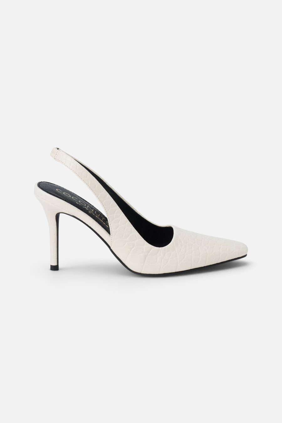 Matisse Jacob Slingback Heel in Bone Croc – side view