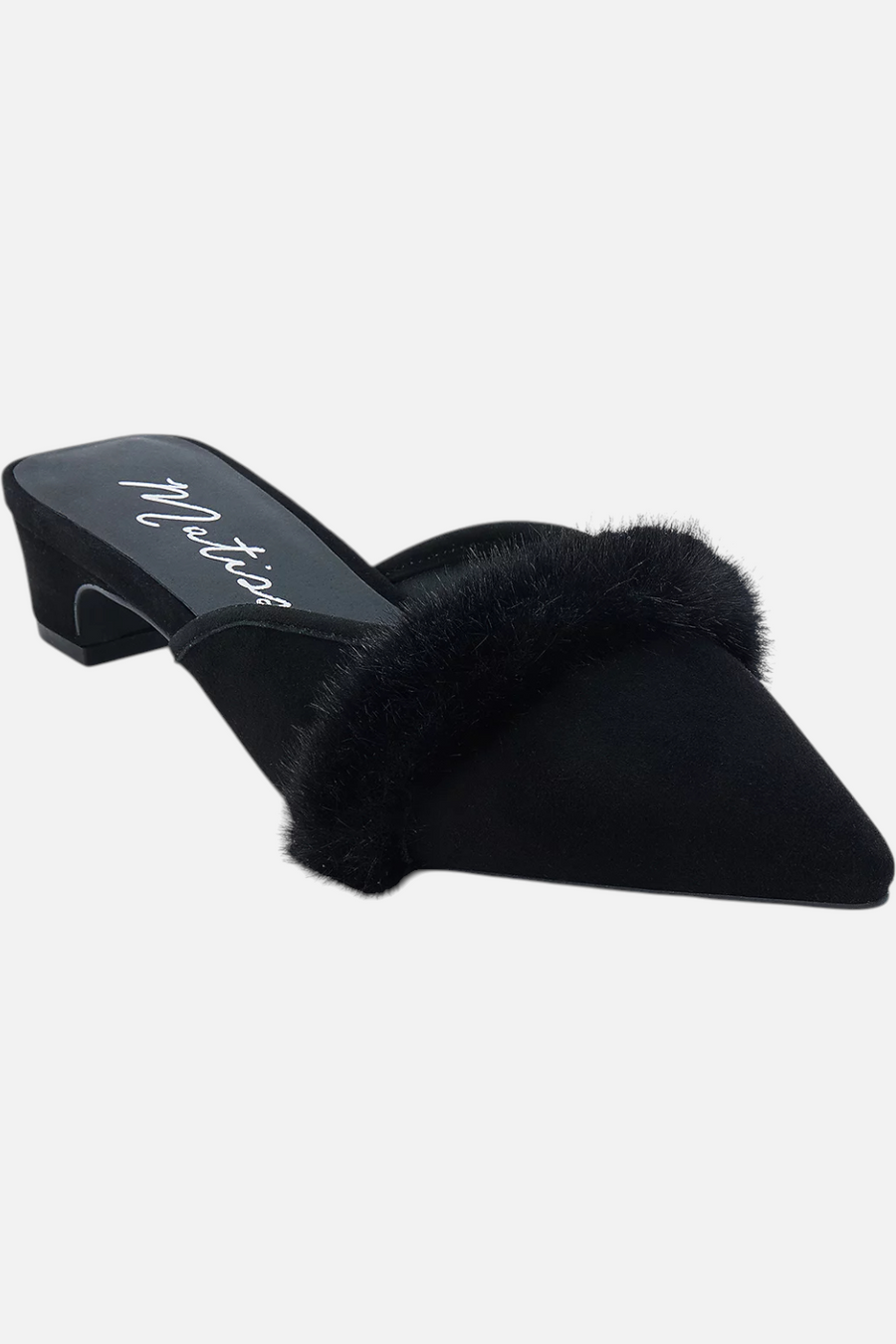Matisse Kellan Kitten Heel Mule in Black – front view