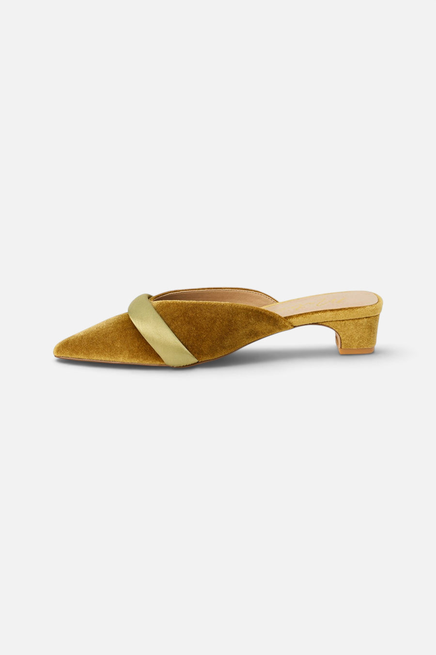 Matisse Kellan Kitten Heeled Mule in Chartreuse – back view