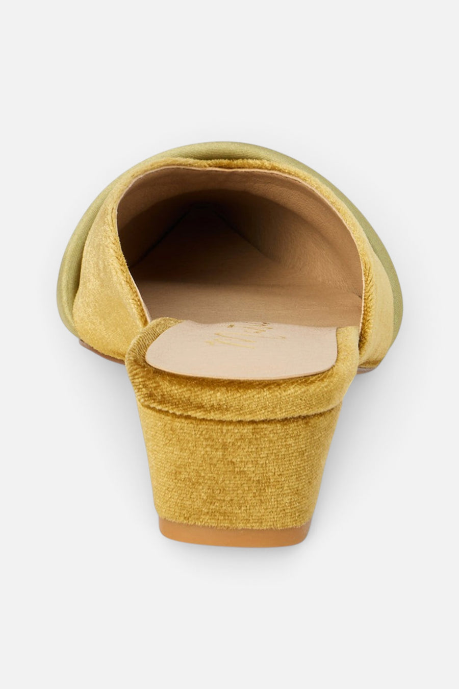 Matisse Kellan Kitten Heeled Mule in Chartreuse – flat lay