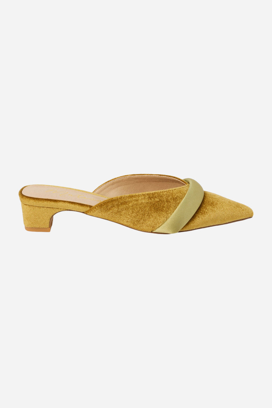 Matisse Kellan Kitten Heeled Mule in Chartreuse – front view