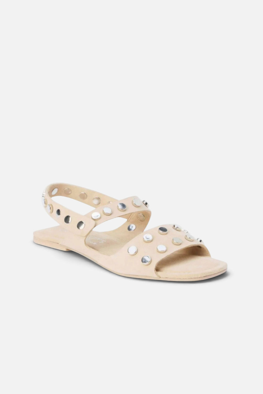 Matisse Kira Natural Strap Sandal in Natural Suede – three-quarter view