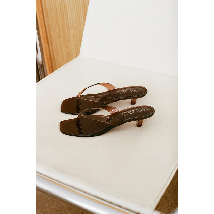 Matisse Margo Jelly Heeled Sandal in Brown – detail