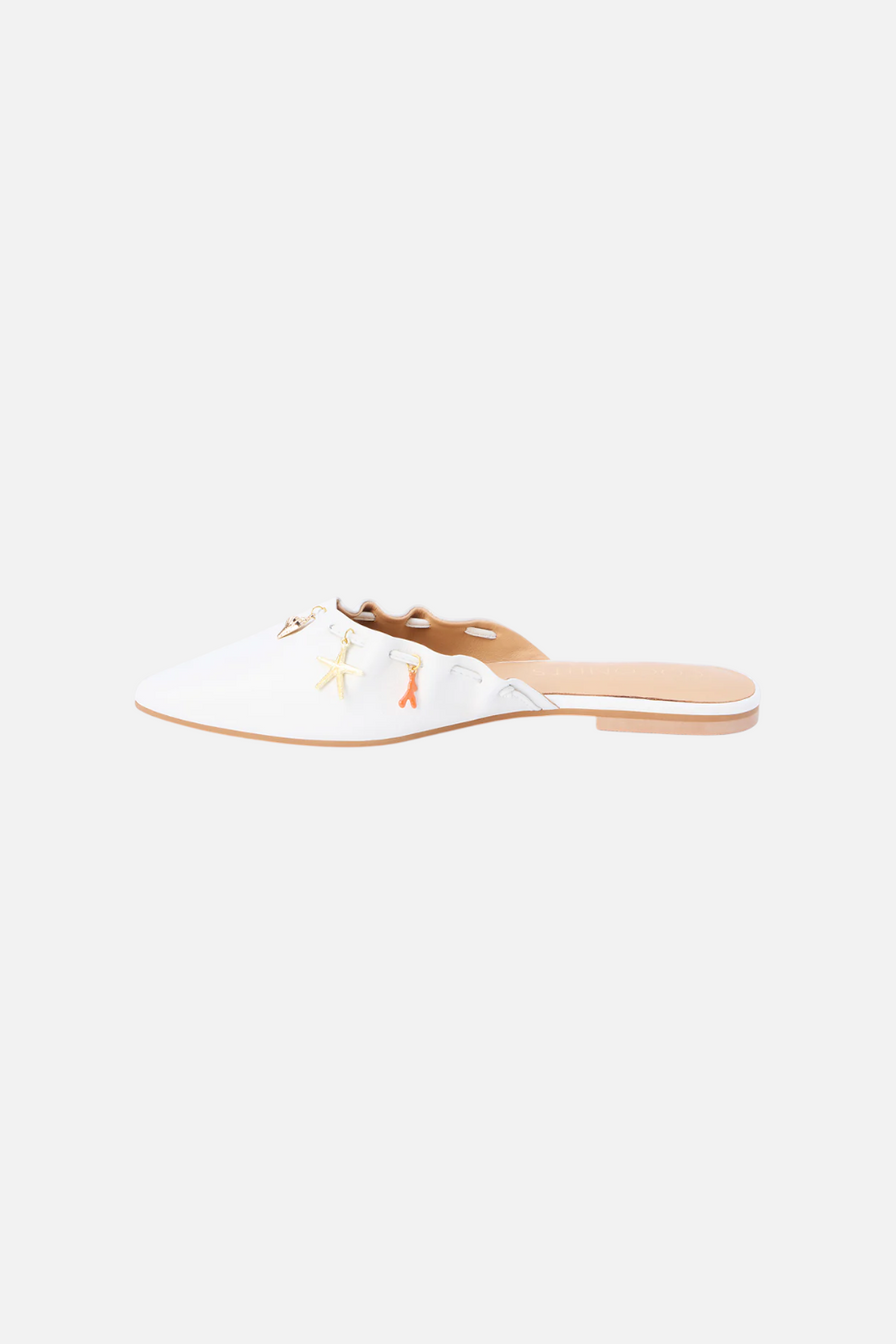 Matisse Monette Leather Mule in White – flat lay