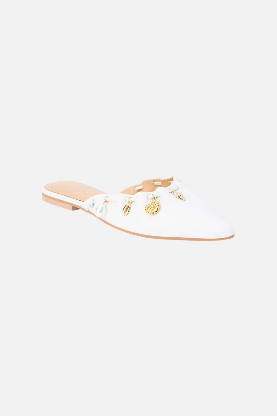 Matisse Monette Leather Mule in White – front view