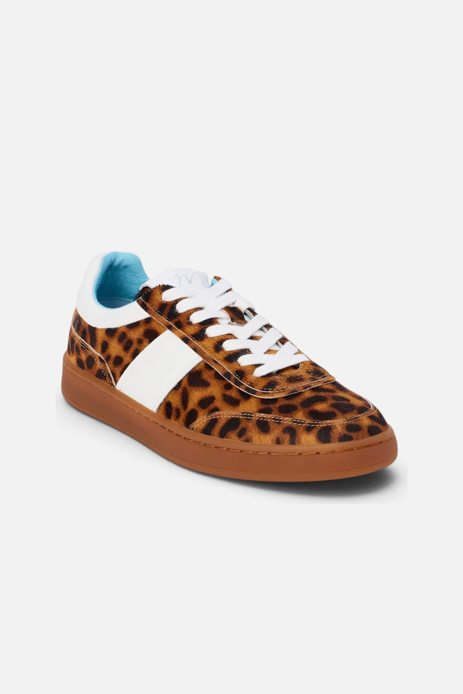 Matisse Quincy Low-Top Sneaker in Tan Leopard – three-quarter view