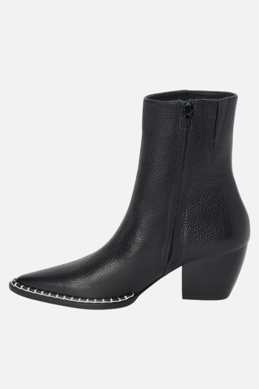 Matisse Women's Caty Western Bootie in Ebony Leather – back view