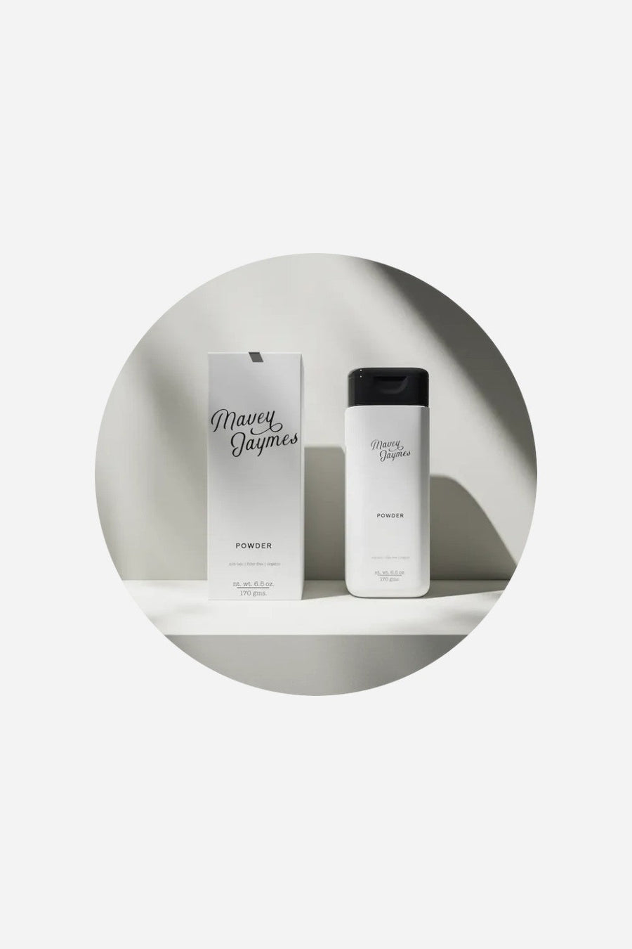 Mavey Jaymes Baby Powder – side view
