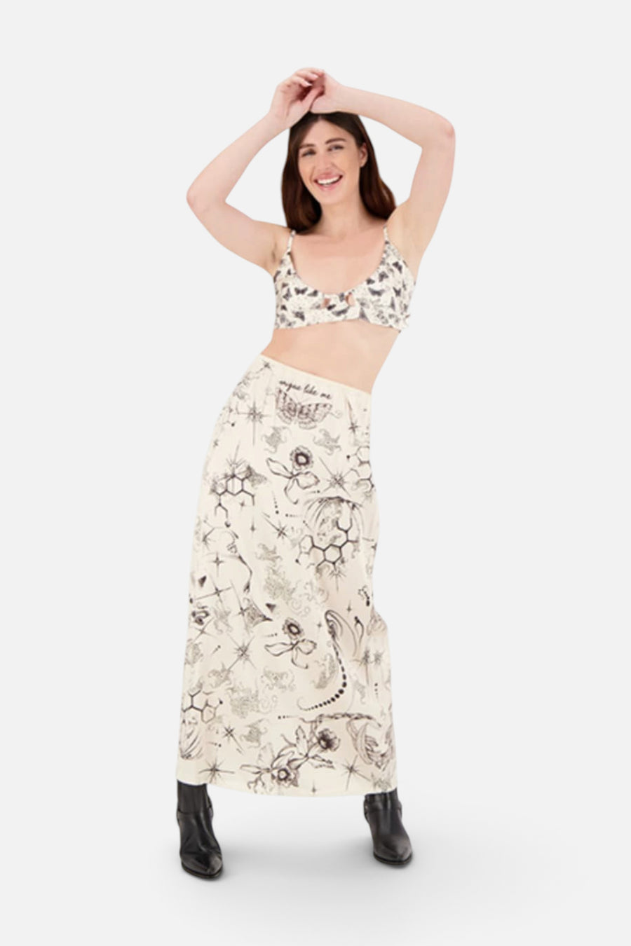 ME369 Anika Skirt in Tattoo – flat lay