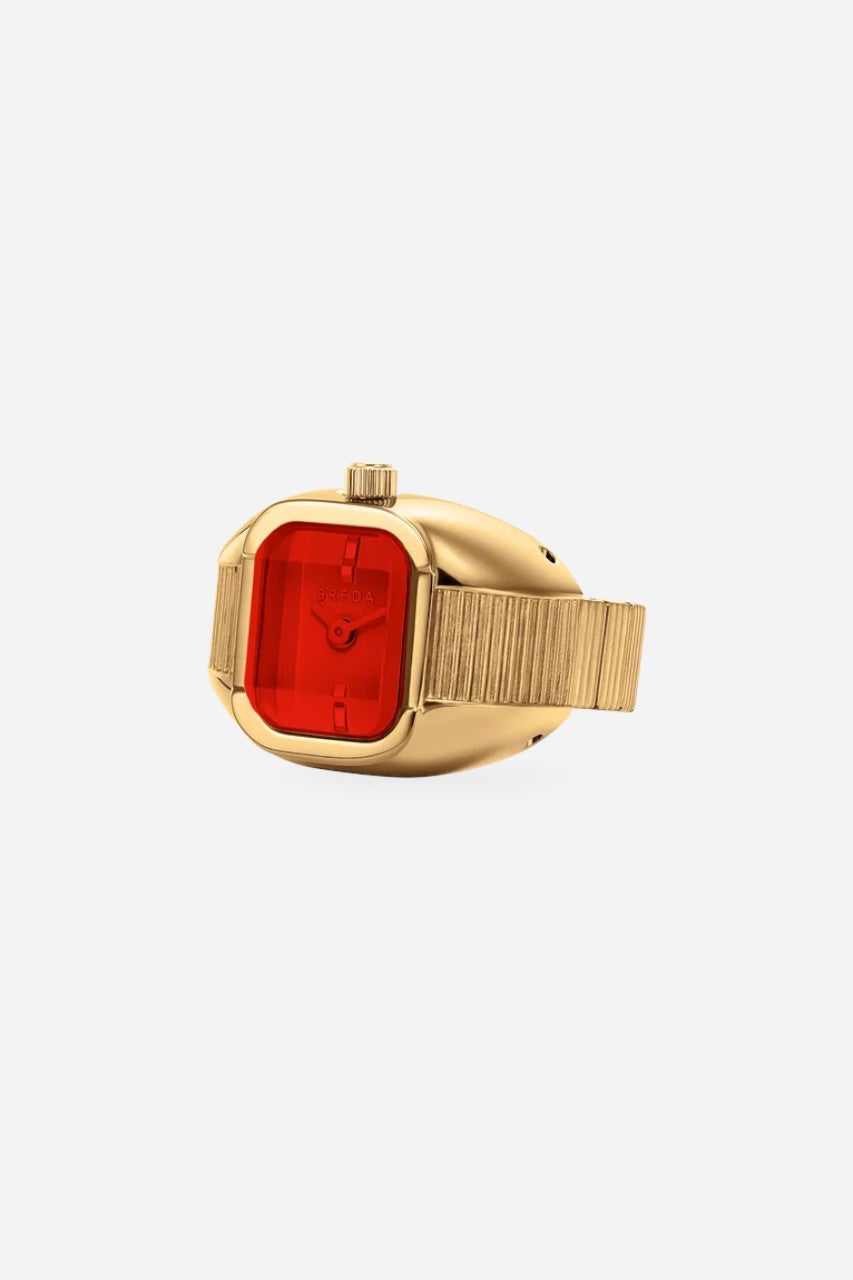 MEGHANI - Breda Nocturne Time Ring Deep Gold/Flame – back view