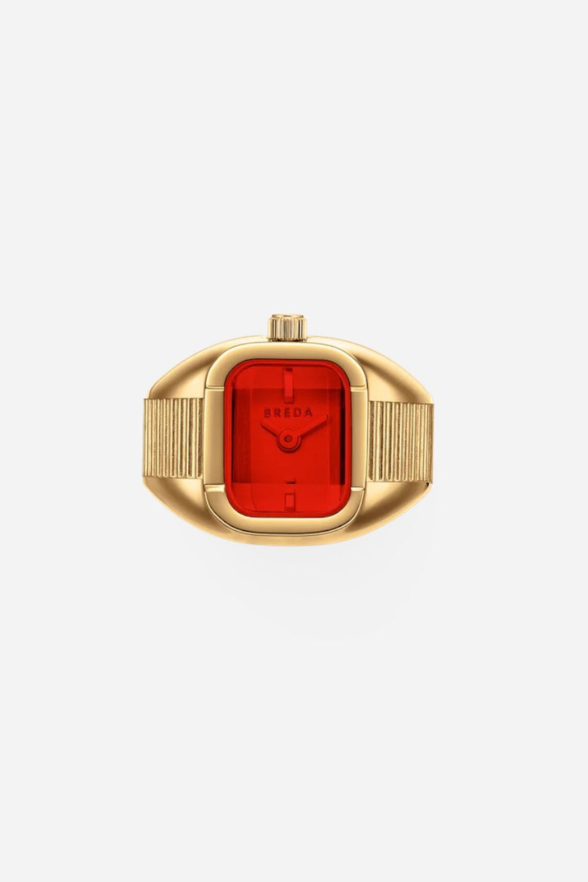 MEGHANI - Breda Nocturne Time Ring Deep Gold/Flame – front view