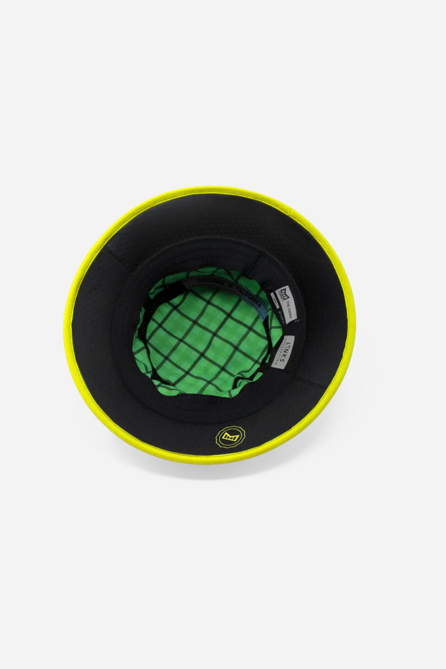 Melin Caddy Links Hydro Bucket Hat in Neon Yellow – detail