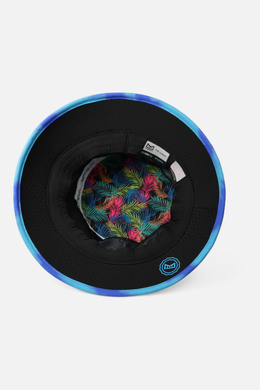 Melin Caddy Neon Tie Dye Hydro in Electric Blue – flat lay