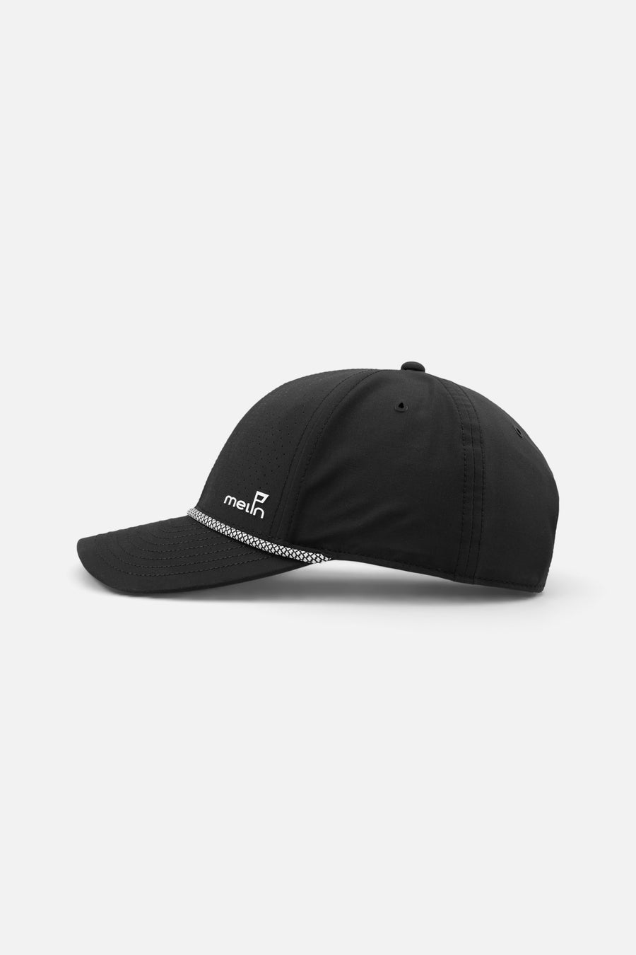 Melin Compass Links Hydro Hat in Black – side view