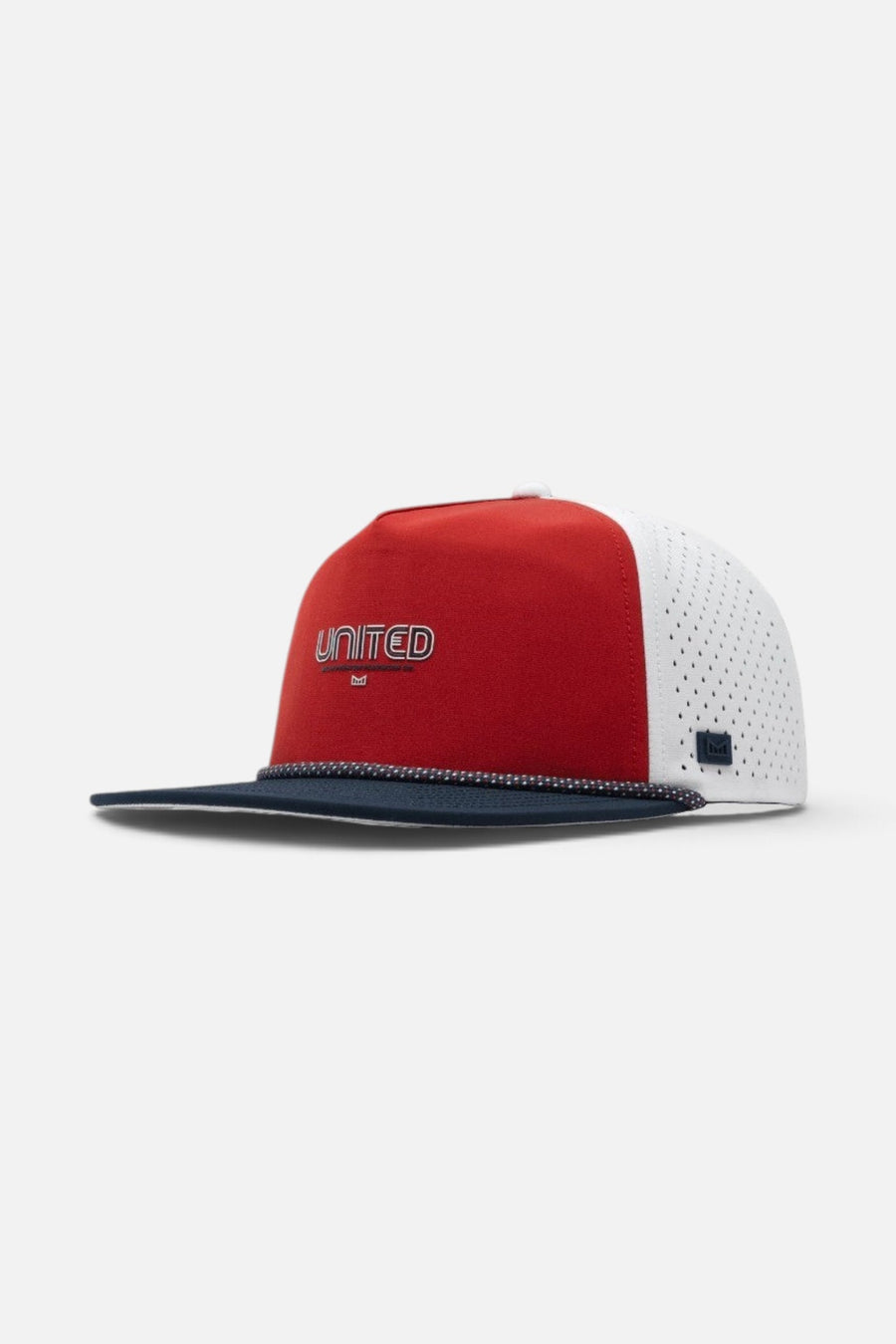 Melin Coronado Americana Hydro Hat in White / Red / Navy – three-quarter view