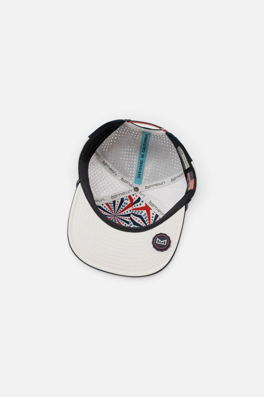 Melin Coronado Americana Hydro Hat in White / Red / Navy – top view