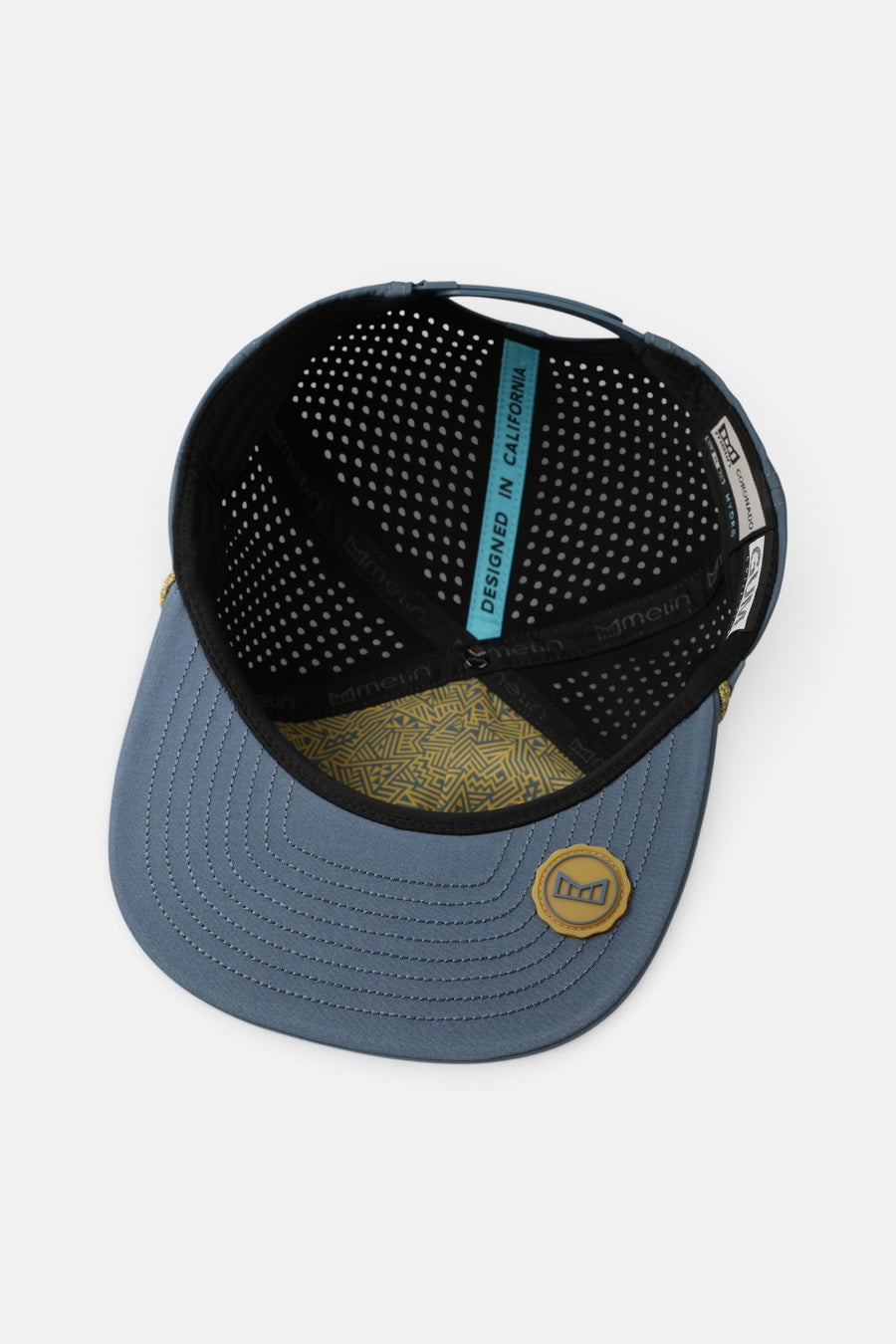 Melin Coronado Brick Hydro Hat in Blue Stone/Gum – detail