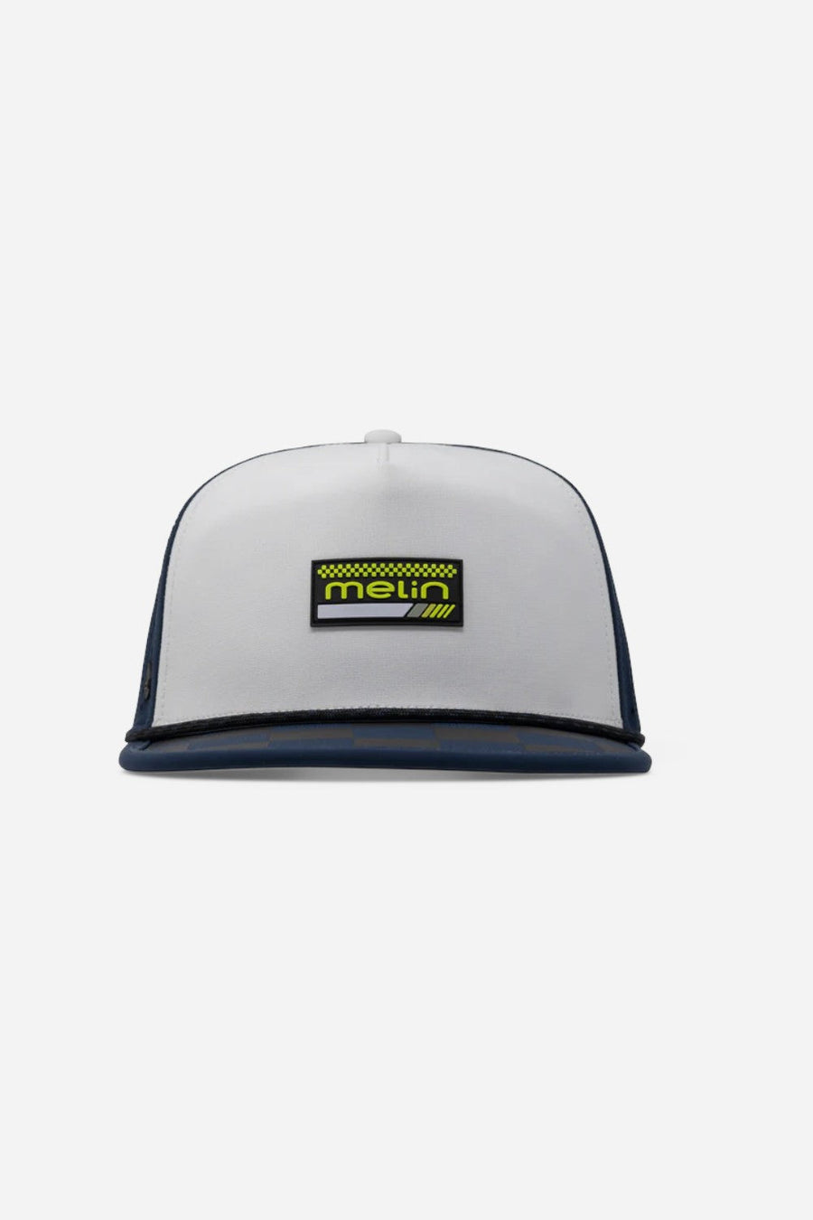 Melin Coronado Brick MPH Hydro Snapback Hat in Black Iris & White – back view