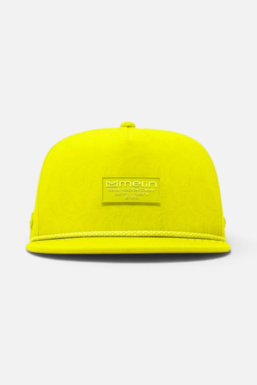 Melin Coronado Links Hydro Snapback Hat in Neon Yellow – front view