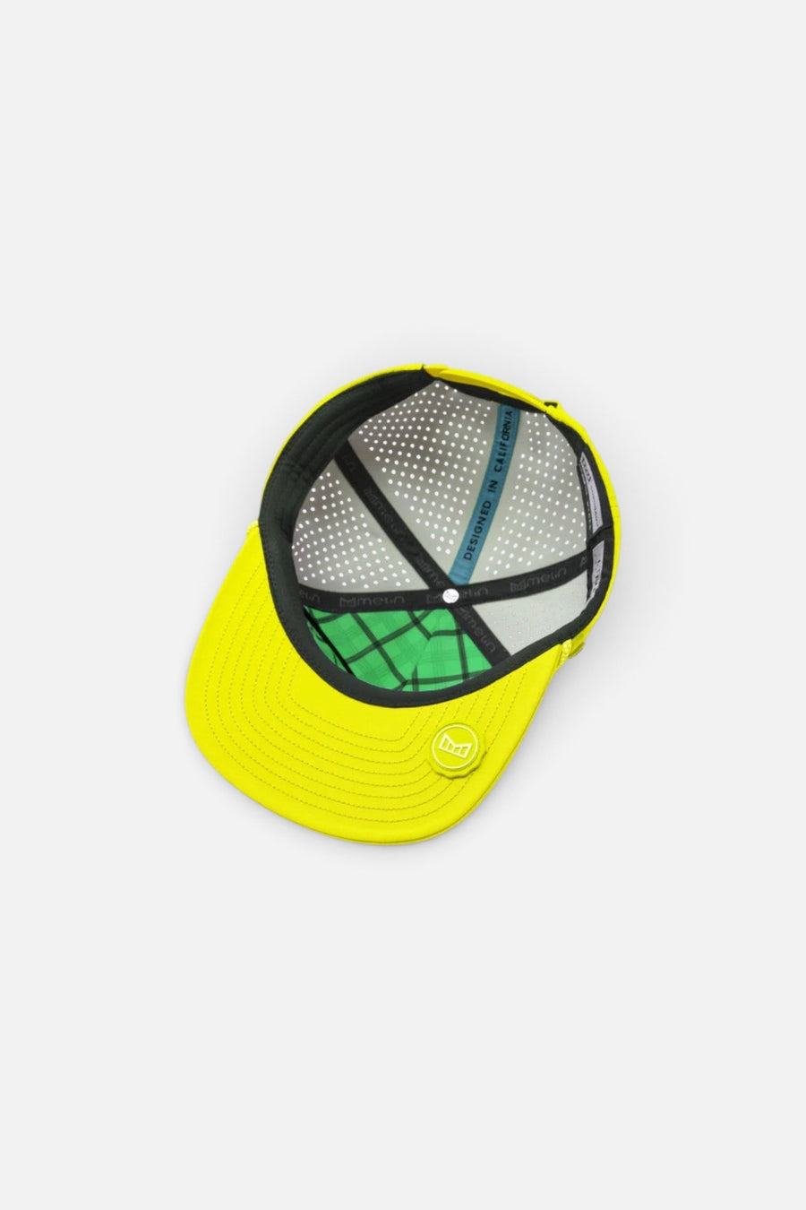 Melin Coronado Links Hydro Snapback Hat in Neon Yellow – top view