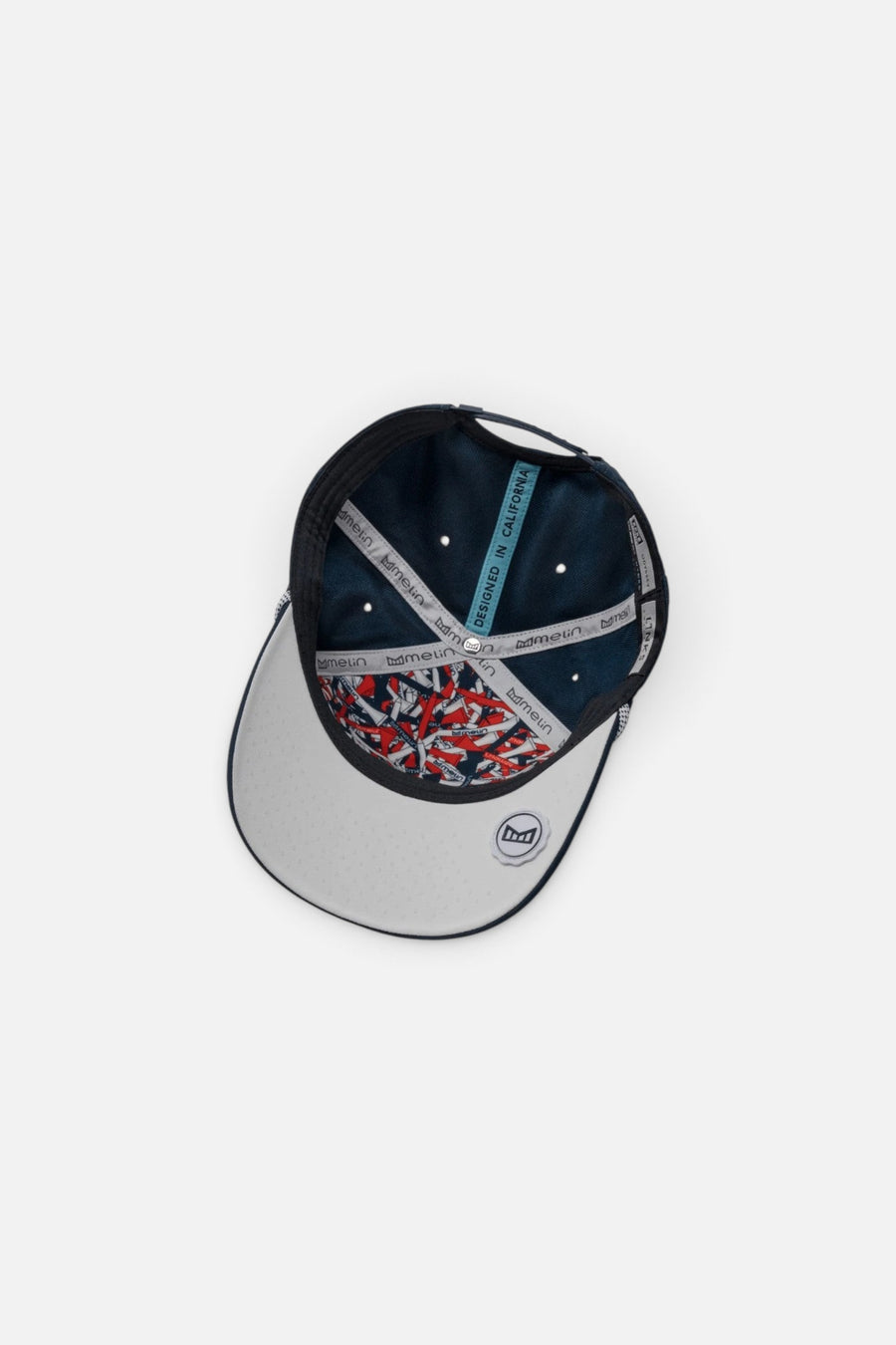 Melin Odysea Links Hydro Hat in Navy/White – top view