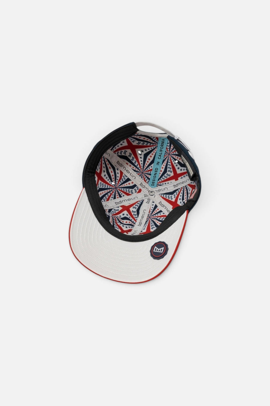 Melin The Legend Americana Hydro Hat in White / Red / Navy – top view