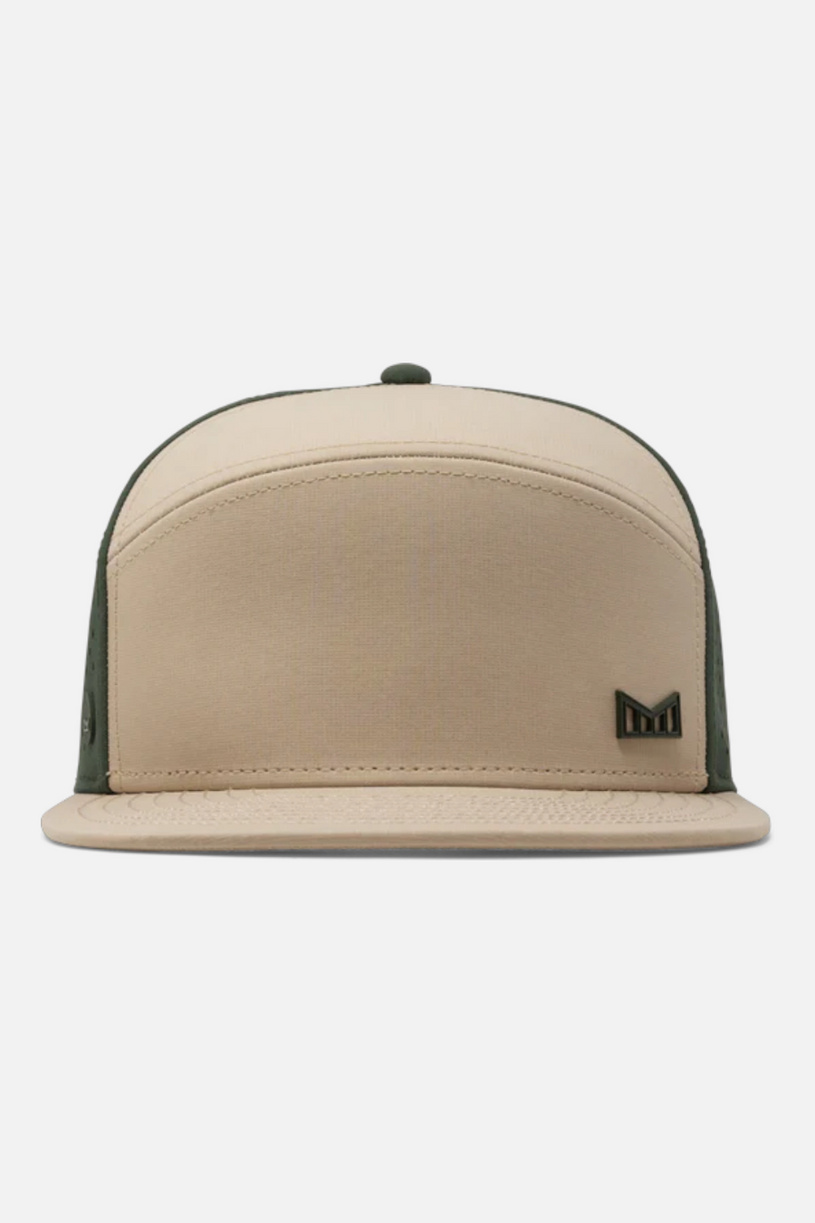 Melin Trenches Icon Hydro Flat Bill Hat in Khaki & Kombu Green – back view