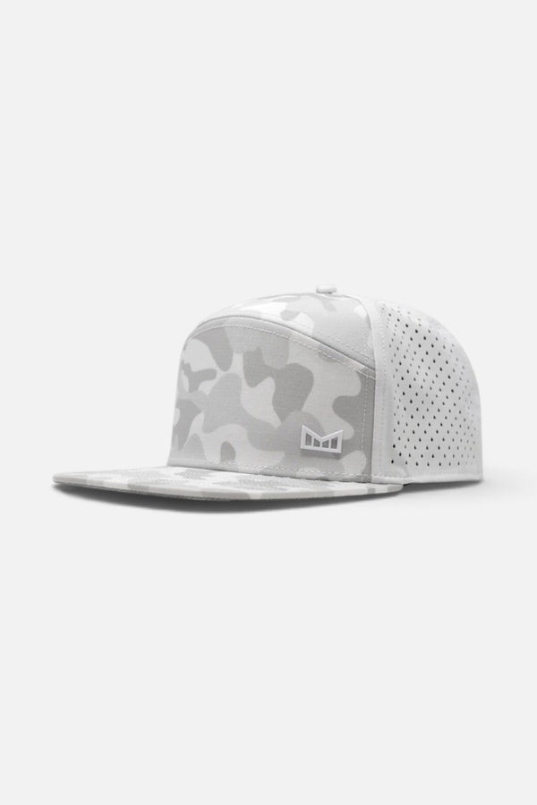 Melin Trenches Icon Hydro Snapback Hat in Snow Camo