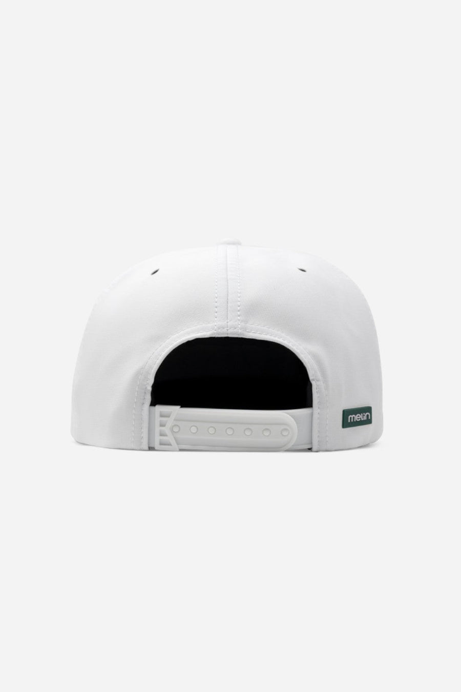 Melin Trenches Links Hydro Hat in White Green "How We Roll" – detail