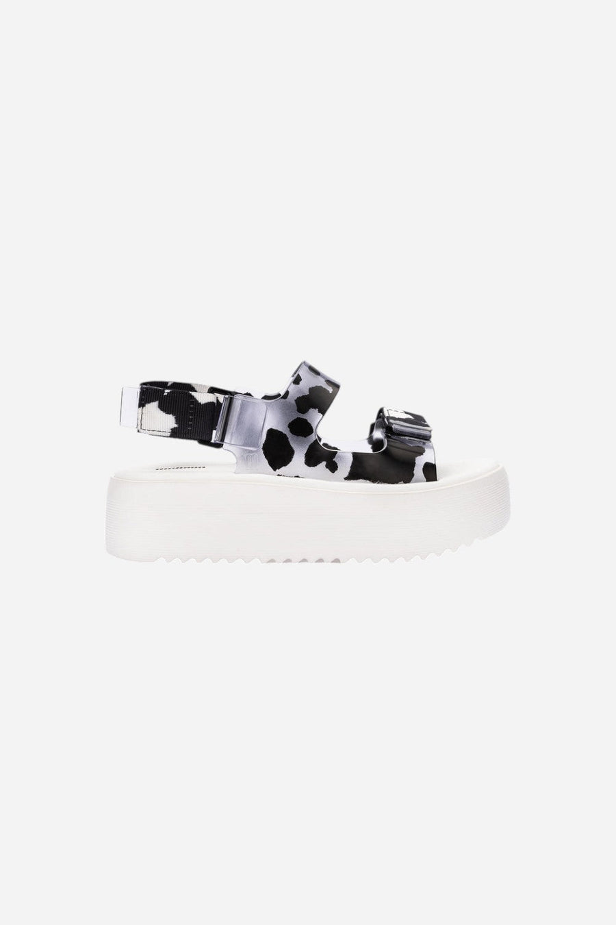 Melissa Brave Papete Platform in White/Glass/Black – front view