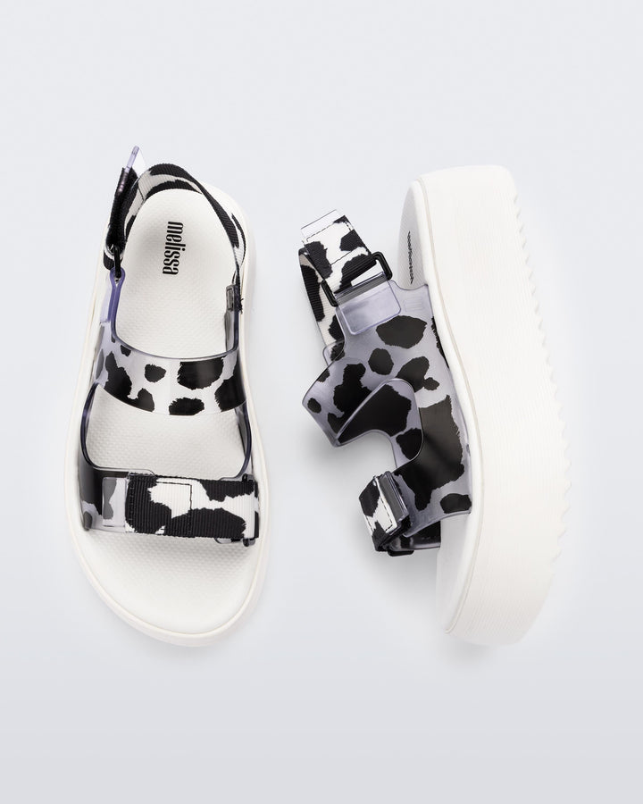 Melissa Brave Papete Platform in White/Glass/Black – side view