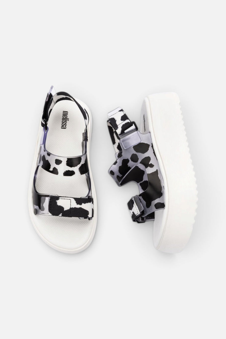 Melissa Brave Papete Platform in White/Glass/Black – side view