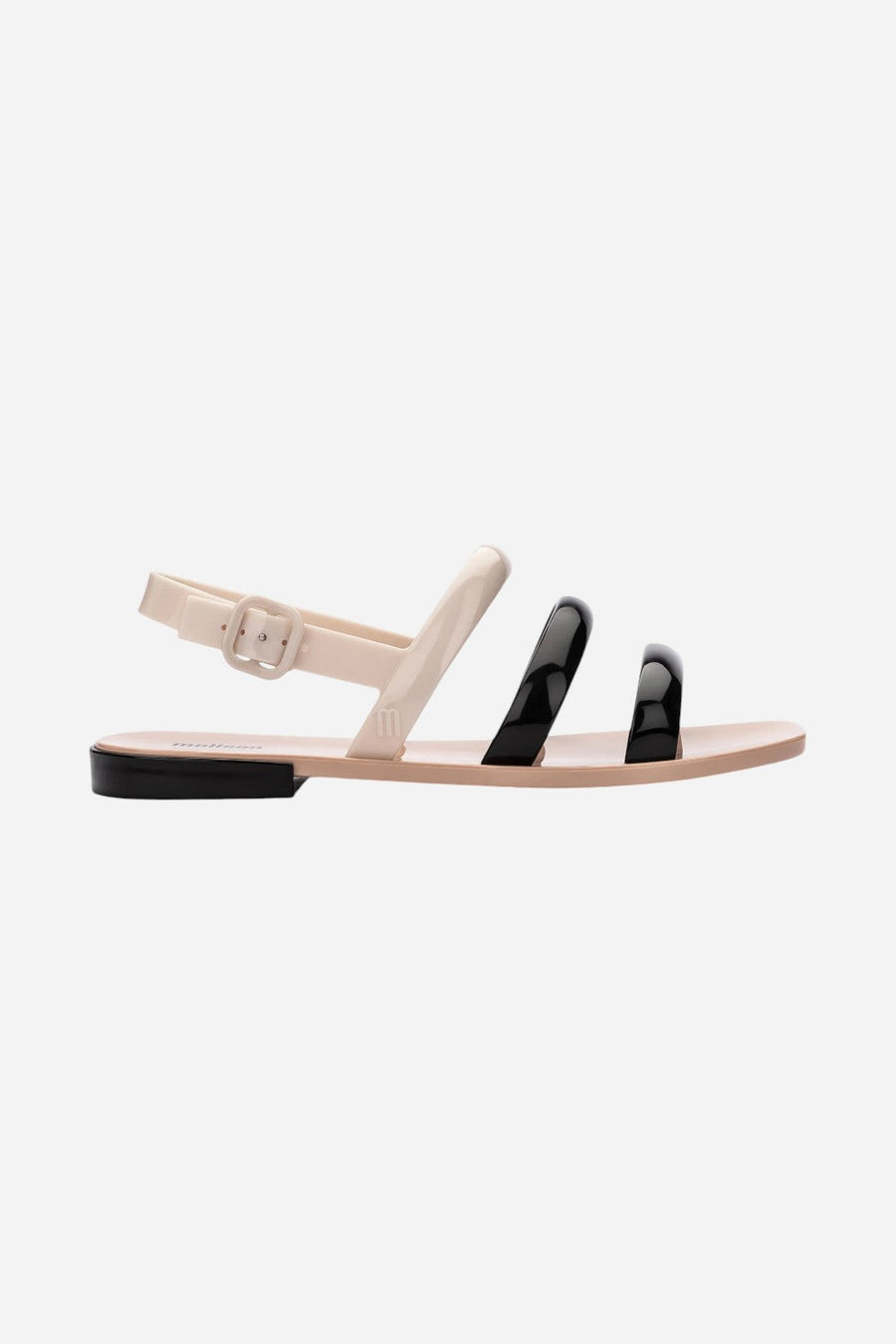 Melissa Essential Wave Sandals in Beige/Black – front view