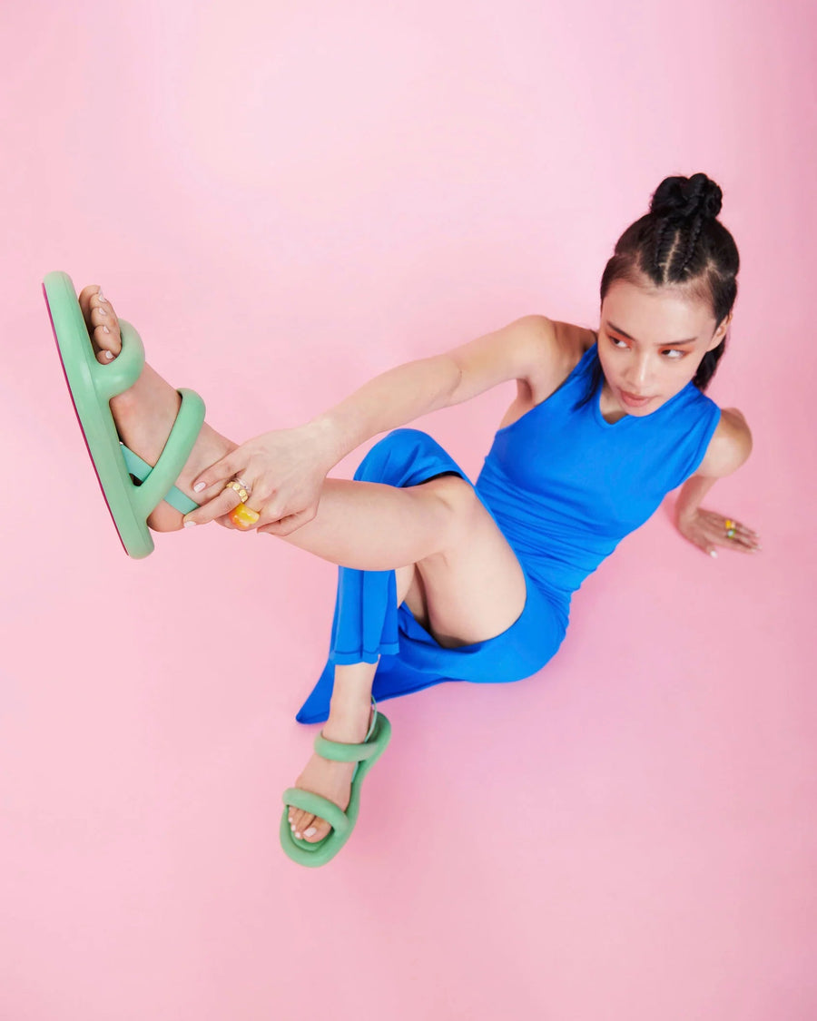 Melissa Free Bloom Sandal in Green – detail