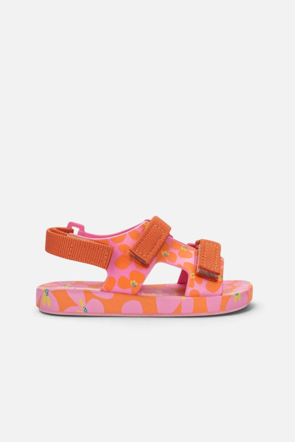 Melissa Mini Ping Pong + Fabula Baby Sandal in Orange/Pink