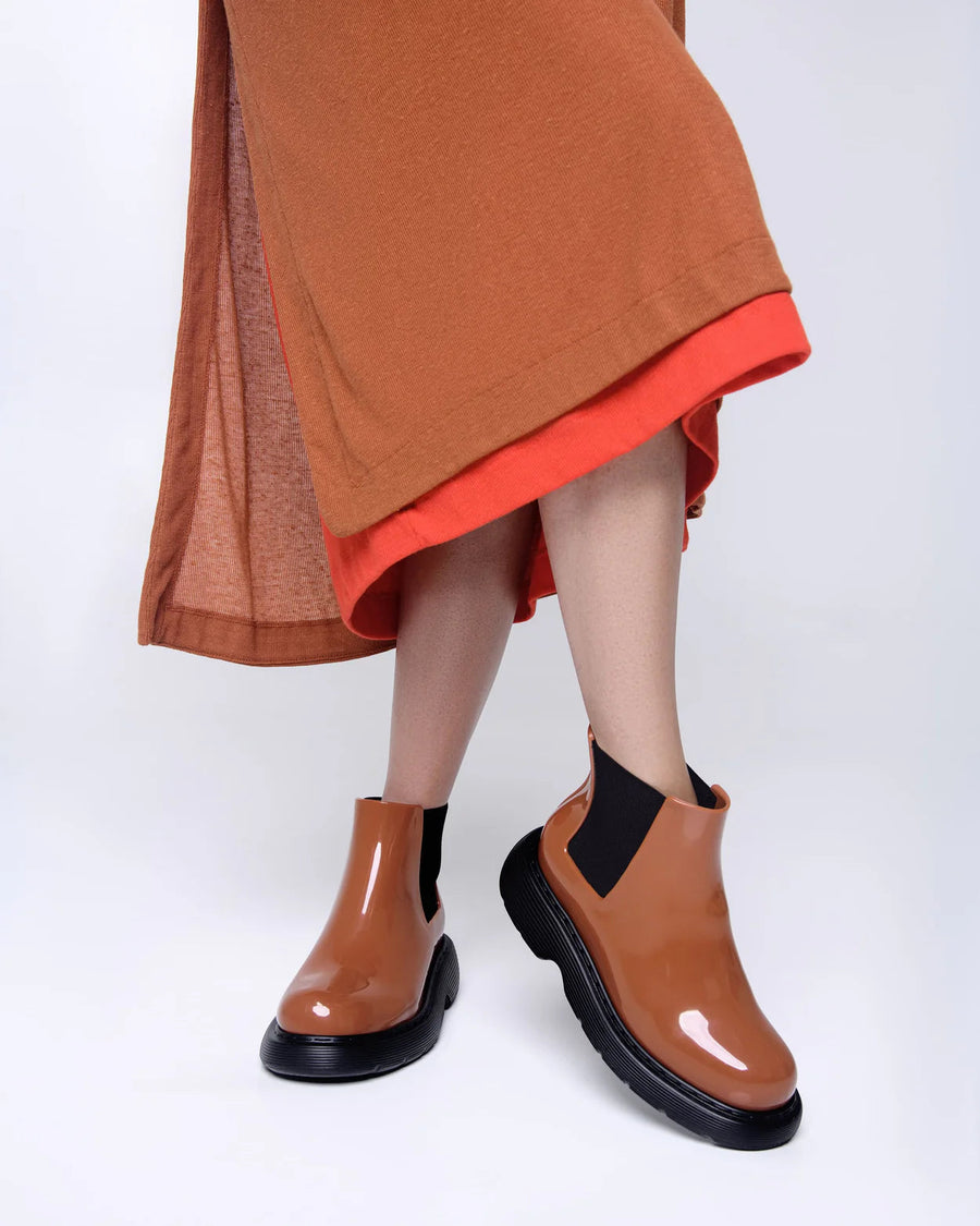 Melissa Step Boot in Brown/Black – side view