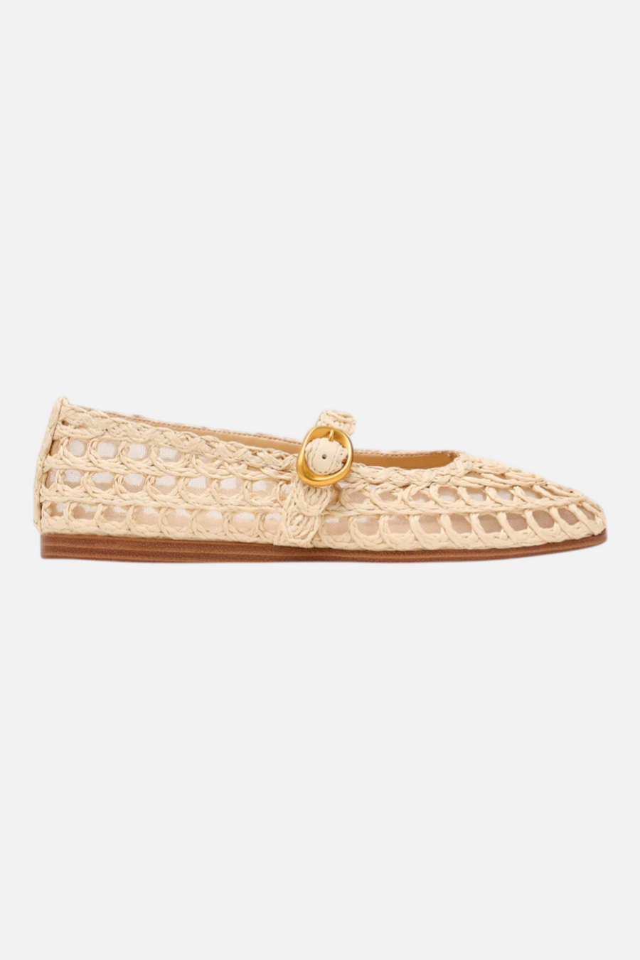 Steve Madden Women's Melody Natural Raffia Mary Jane Woven Buckle Flat