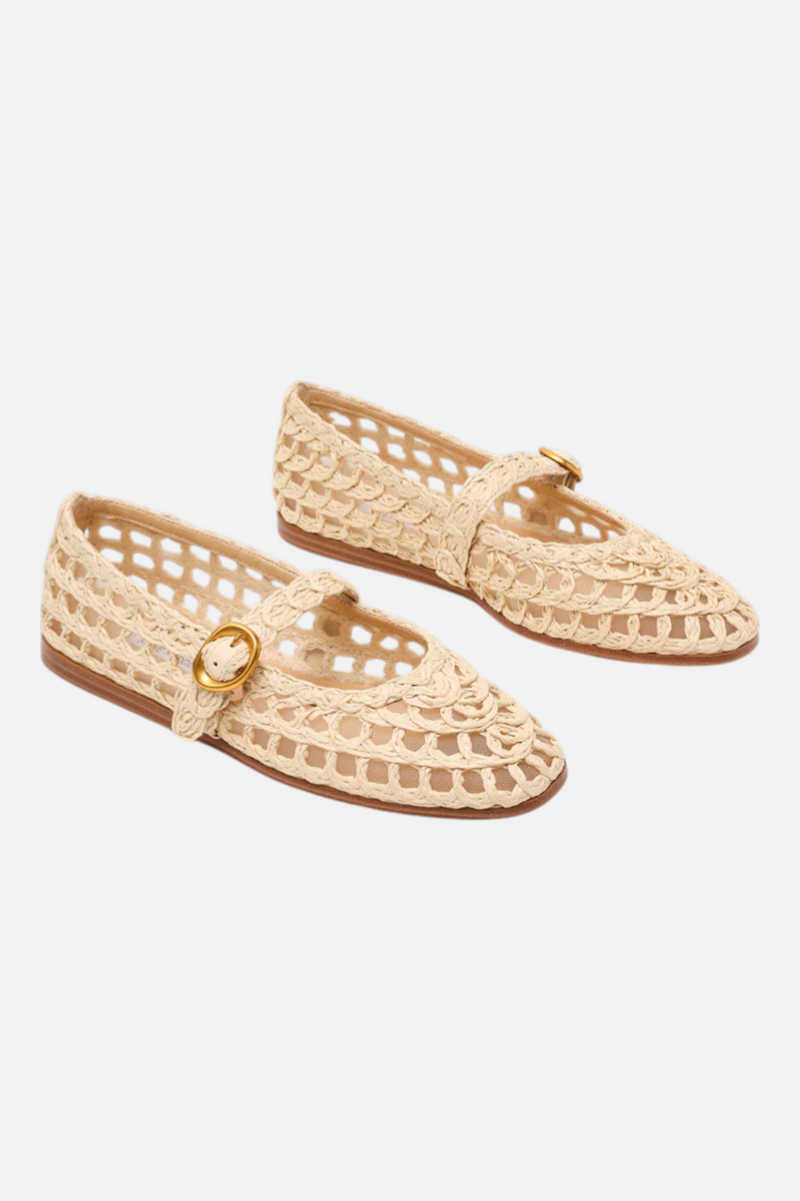 Steve Madden Women's Melody Natural Raffia Mary Jane Woven Buckle Flat