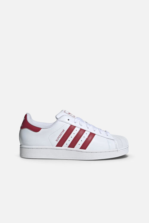Men's Adidas Superstar II Patent Leather Sneakers in Victory Red – side view