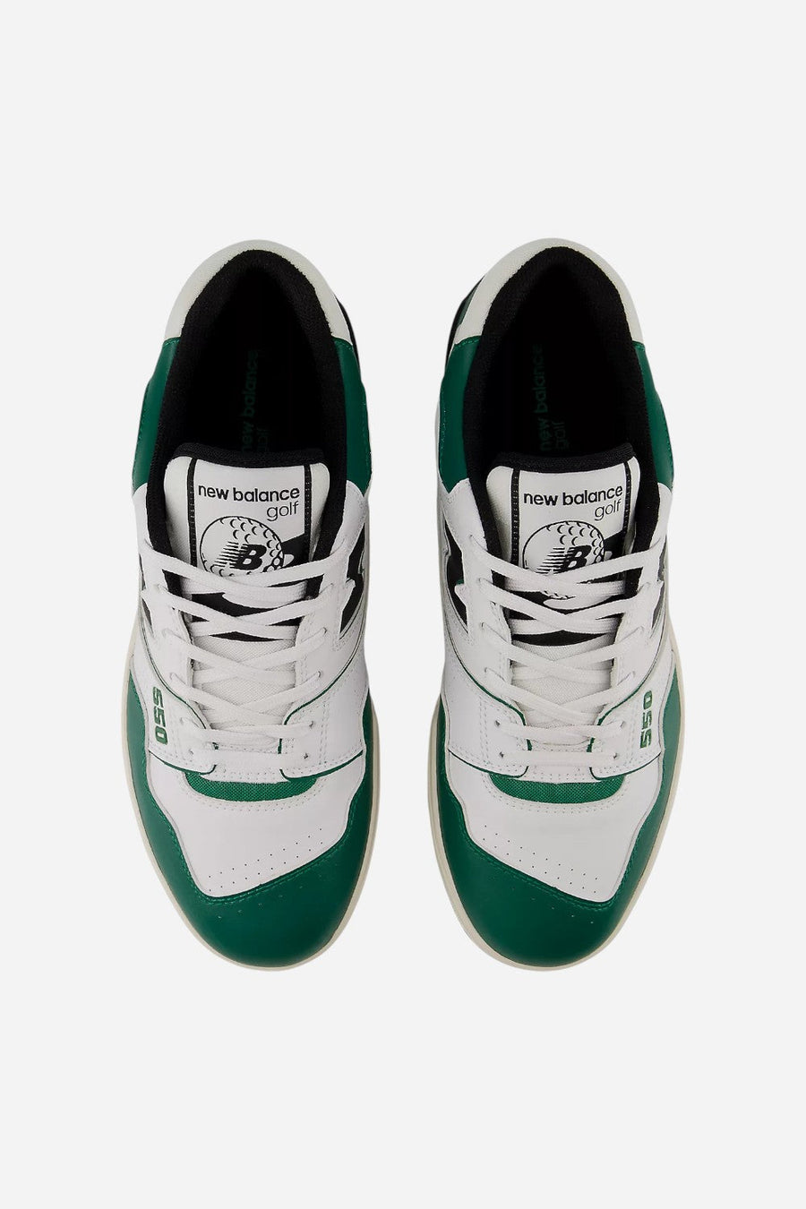 Men's New Balance 550 Golf SL in White with Green – detail