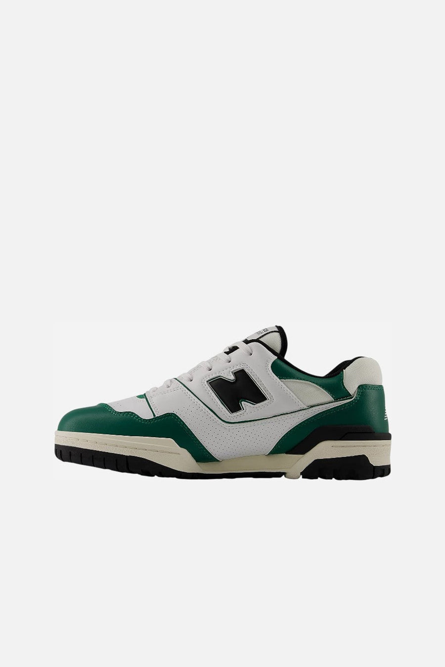 New Balance Men's 550 Golf SL in White with Green – three-quarter view