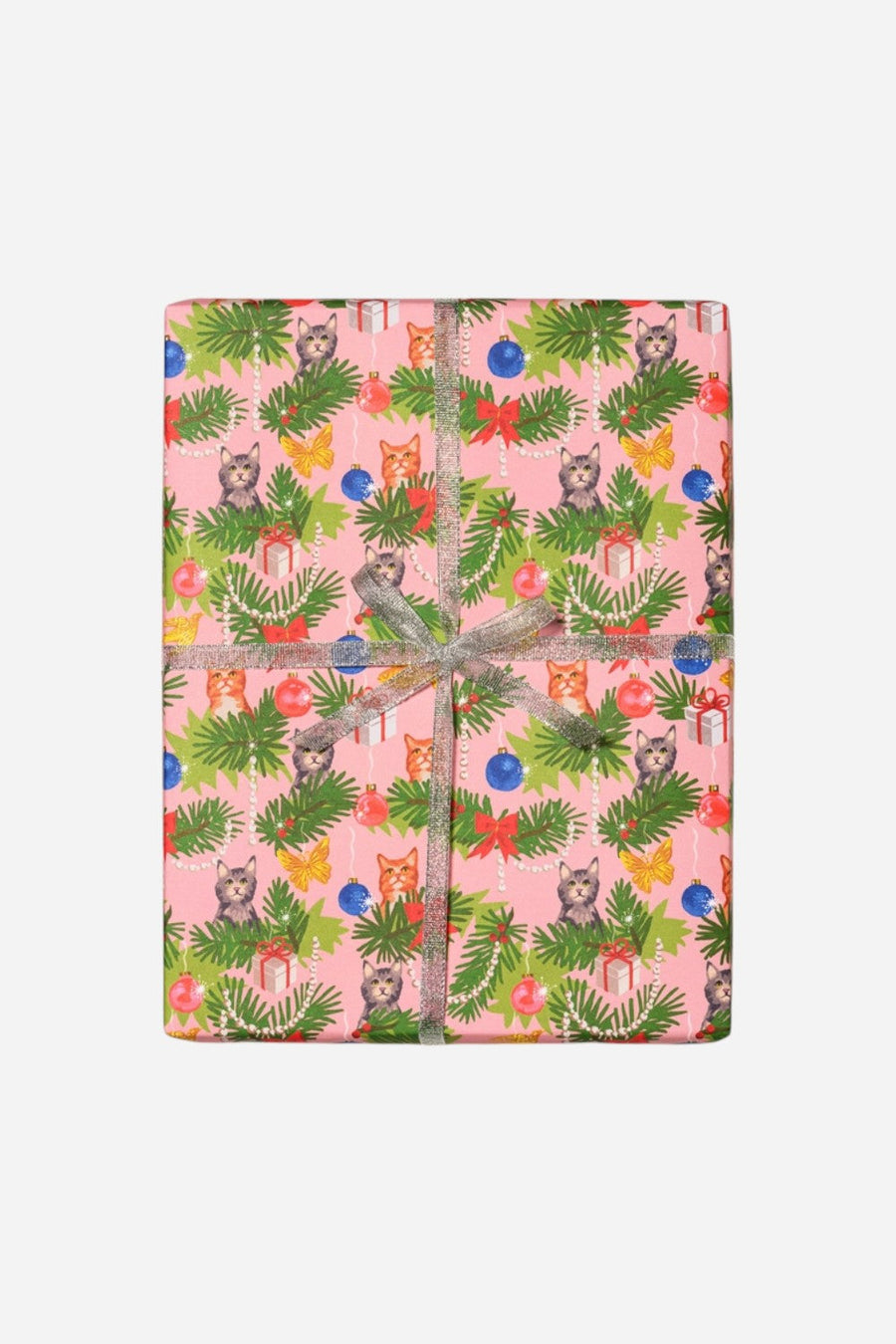 Meowy Christmas Single Sheet Wrapping Paper – back view